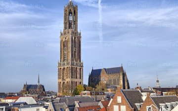 kerk stad huizen